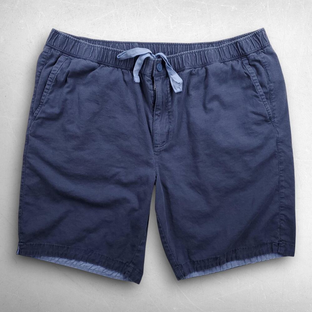Tommy Bahama Bermuda Shorts Men Big 1X Blue Linen Blend Drawstring Vacation